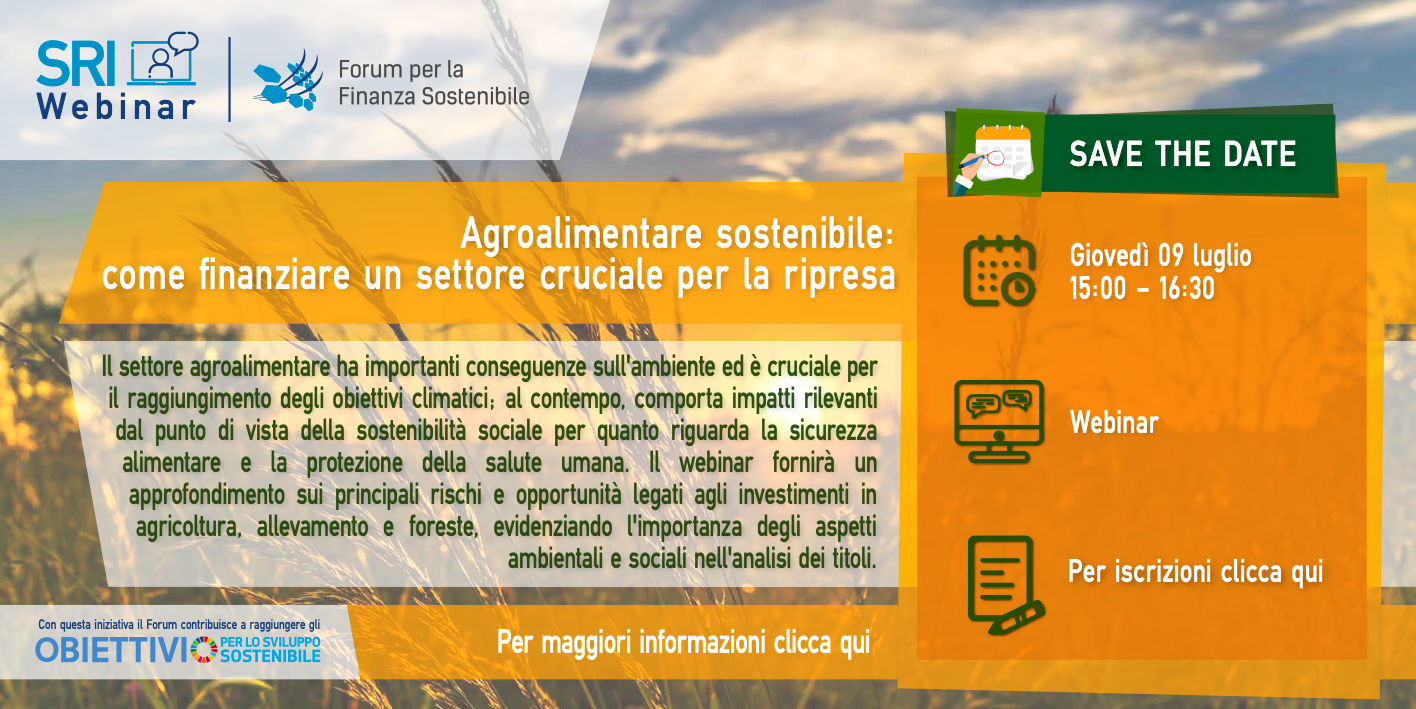 Agroalimentare sostenibile:  come finanziare un settore cruciale per la ripresa